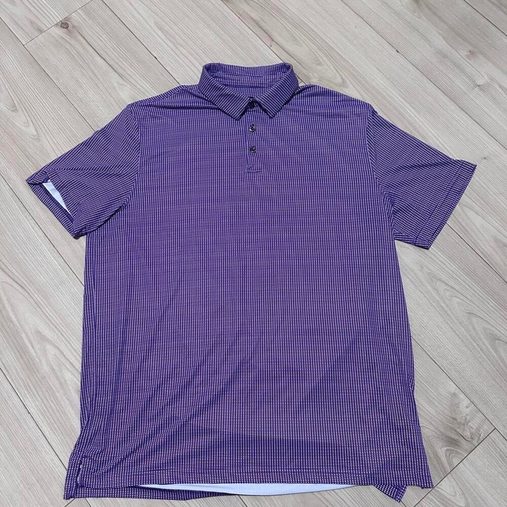 Chase 54 Men’s XL Purple Performance Golf Polo Shirt Micro Check